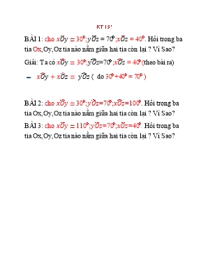 Đề kiểm tra 15 phút môn Hình học 6